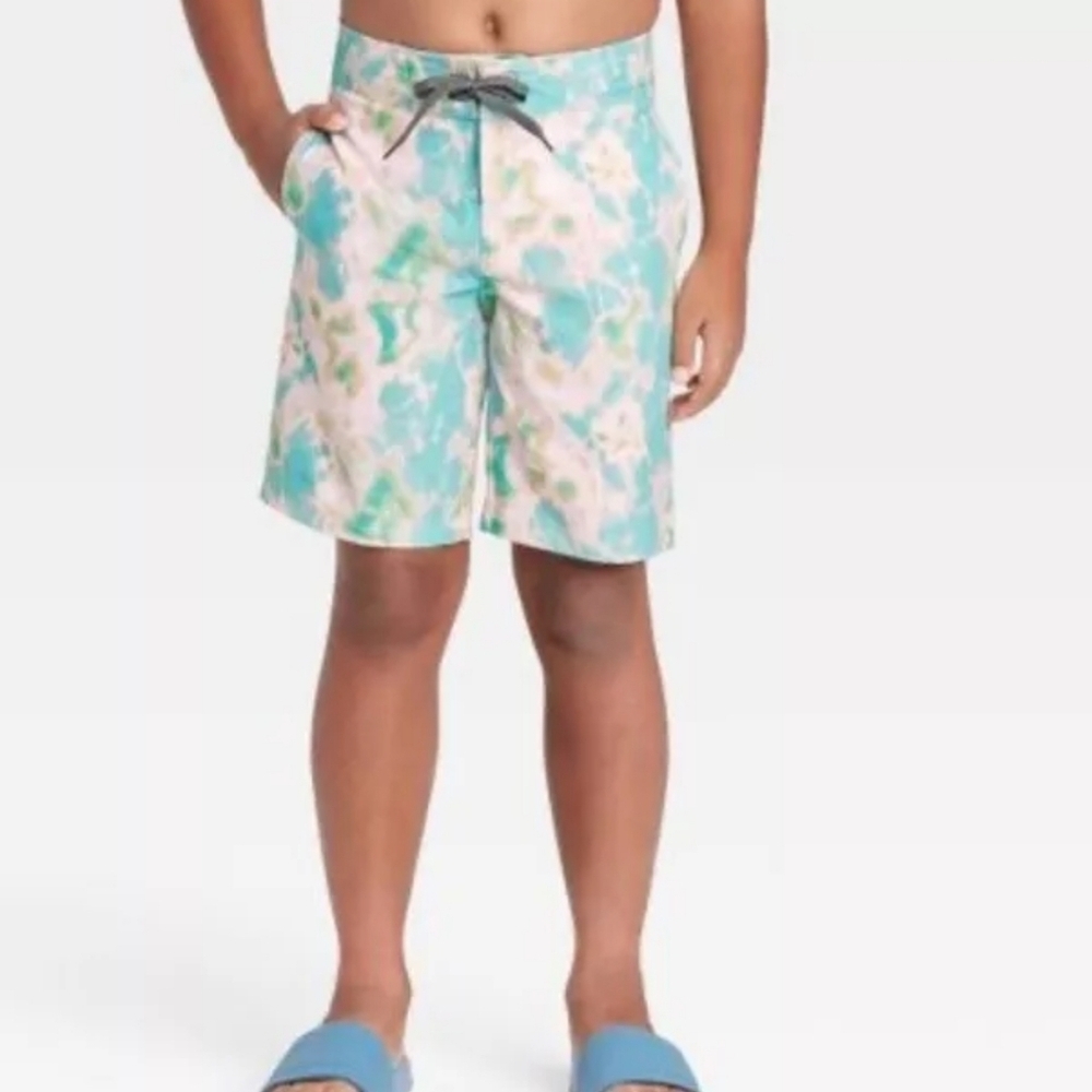 Art Class Boys' Tie-Dye Board Shorts Light Blue UPF 50+